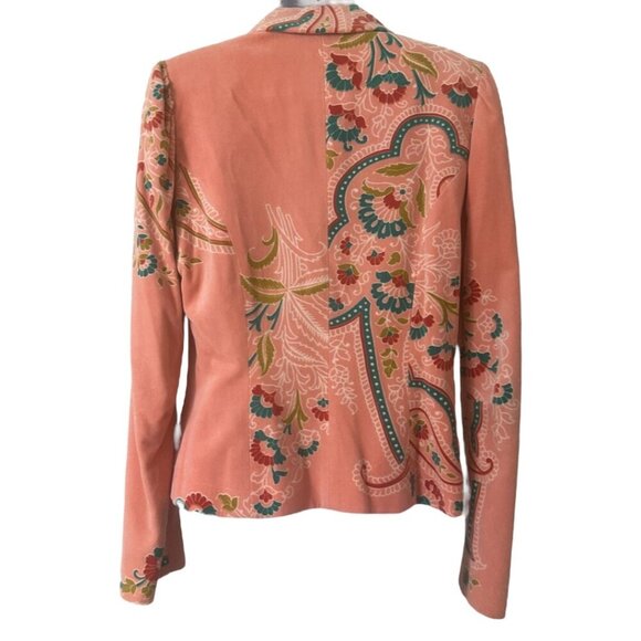 Rare Matthew Williamson Pink Velvet Floral Paisley Blazer Jacket 8 Vintage Y2K - Picture 3 of 12